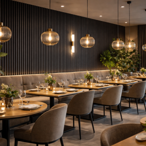 PANNEAU ACOUSTIQUE BOIS 60x260CM BLACK OAK AVEC FEUTRE ACOUSTIQUE INTEGRE