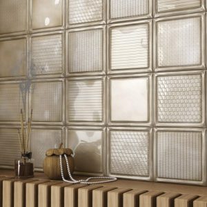 CARRELAGE MURAL DECORATIF ICE BEIGE 20x20cm BRILLANT