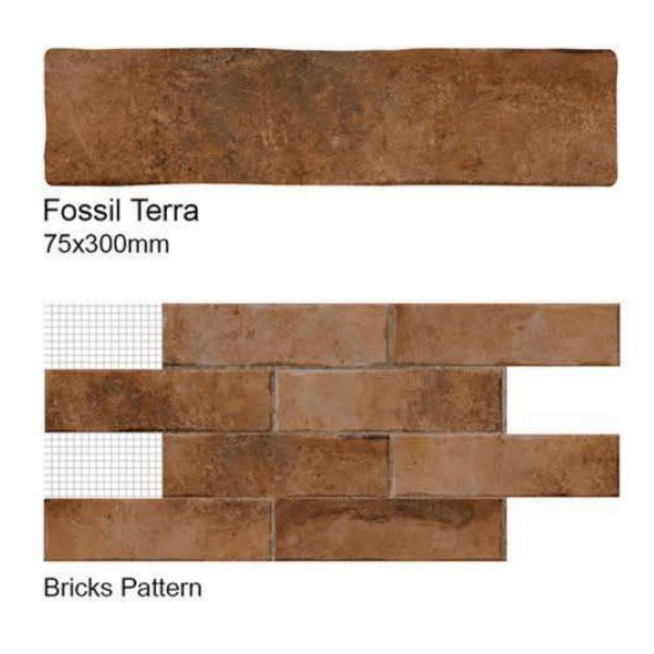 CARRELAGE MURAL DECORATIF FOSSIL TERRA 75x300mm MAT – Image 2