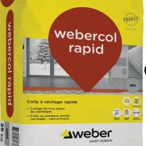 Colle Carrelage à Prise Rapide WEBERCOL RAPID C2F 25kgs