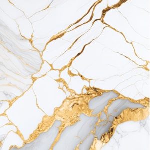 Carrelage Effet Marbre Blanc et Or 60x120cm Sinker Brillant - LUXOR GOLD