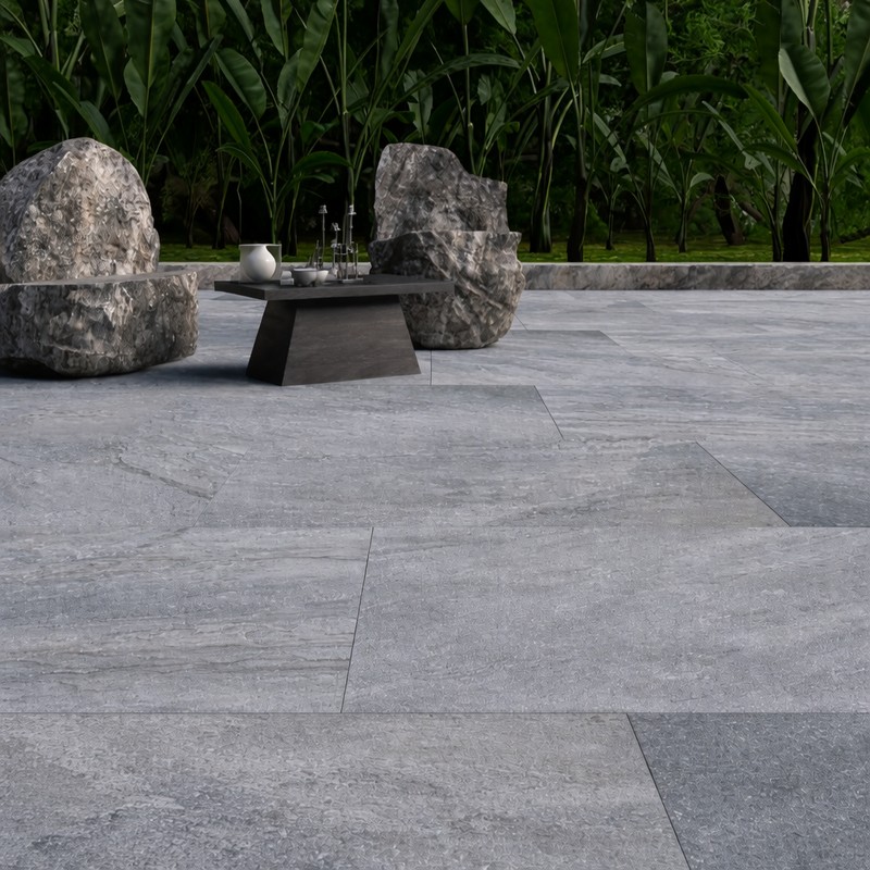Dalle Terrasse Grès Cérame Gris 20mm 60x120x2cm Rectifié – RASA GRIS – Image 2