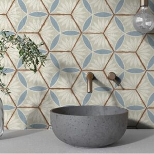 Carrelage Hexagonal Motifs Vintage 22x25cm Mat - BOHEMIA MARGARITA