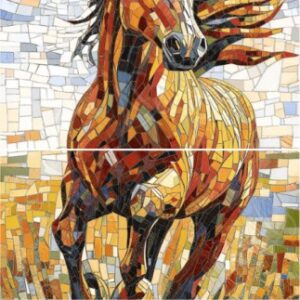 Carrelage Décoratif Effet mosaîque 60x120cm Glossy Mosaics – RACING HORSE