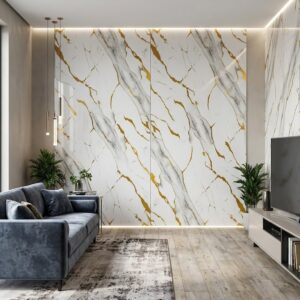 Panneau Mural PVC 122x260cm Epaisseur 3mm - MARBLE GOLD