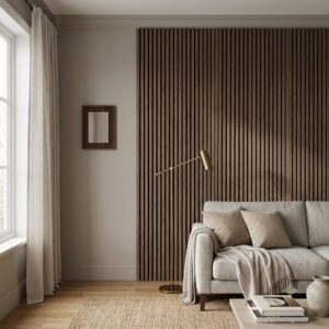 Panneau Tasseaux Acoustique Bois avec Feutre Intégré 60x260cm - ROSSO